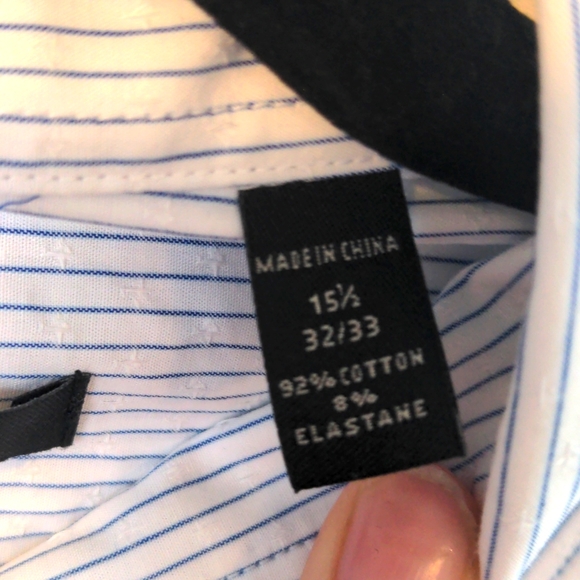 John Varvatos dress shirt, regular fit, 32/33, 15.5, white, blue stripes - Picture 5 of 6